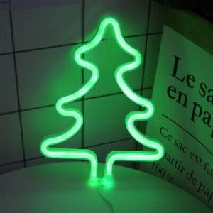bambam45 גופי תאורה עץ חג המולד שלטי אור ניאון סוללה מופעל סלון קיר חג המולד תפאורה