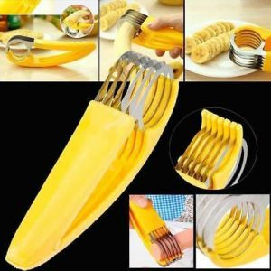 חותך בננה סכין פירות מטבח גאדג'טים בר כלים חותך ירקות נירוסטה