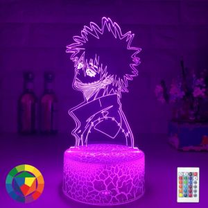 16 צבעים אקריליק מנורת 3D אנימה My Hero Academia Dabi אור לילה לעיצוב חדר שינה מגניב מתנת מנגה Rgb אור LED צבעוני