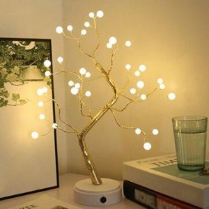 חג המולד DIY עץ אור LED USB מגע חוט נחושת אור לילה עבור מסיבת חתונה מתנות קישוטים לבית